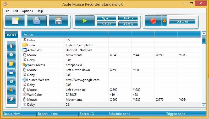 Axife Mouse Recorder Standard 7.0 software screenshot