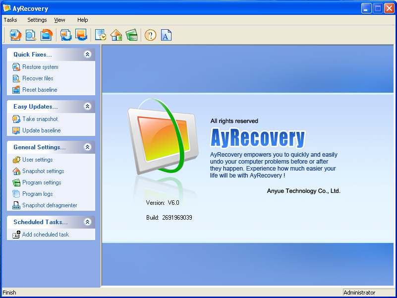 AyRecovery Pro 6.0 software screenshot