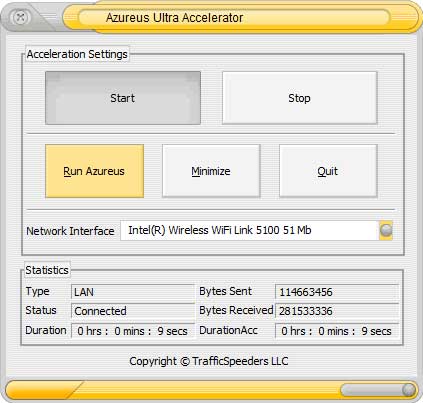 Azureus Ultra Accelerator 4.4.0 software screenshot