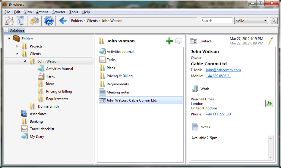 B-Folders 5.0.2 software screenshot