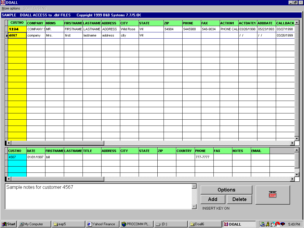 BB DOALL 6.81 software screenshot