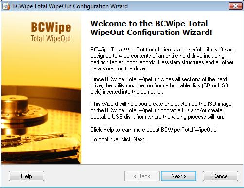 BCWipe Total WipeOut 3.5.1 software screenshot