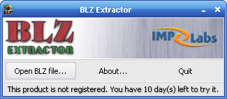 BLZ Extractor 1.0.2.163 software screenshot