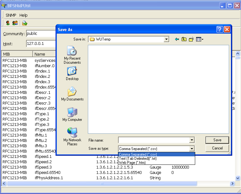 BPSNMPUtil 1.0.2.3 software screenshot