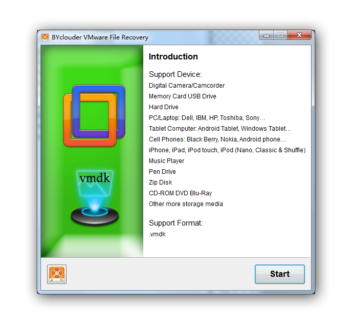 BYclouder VMware File Recovery 6.8.1.0 software screenshot