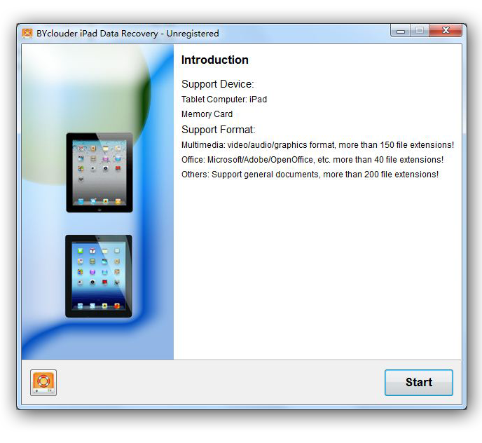 BYclouder iPad Data Recovery 6.8.0.0 software screenshot