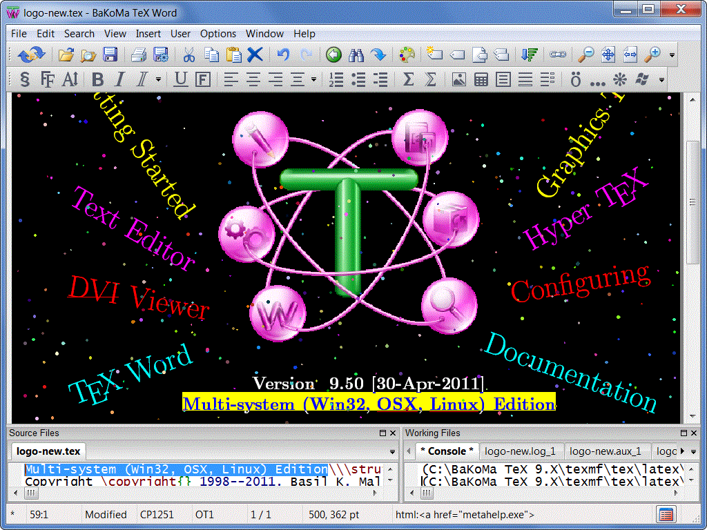 BaKoMa TeX 11.32 software screenshot