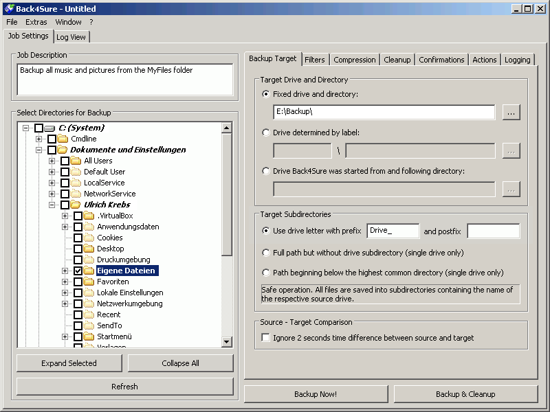 Back4Sure 3.7.3 software screenshot