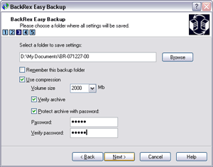 BackRex Easy Backup 2.8.0.172 software screenshot