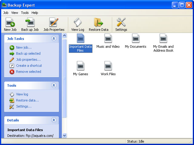 Backup Expert 2.2 software screenshot