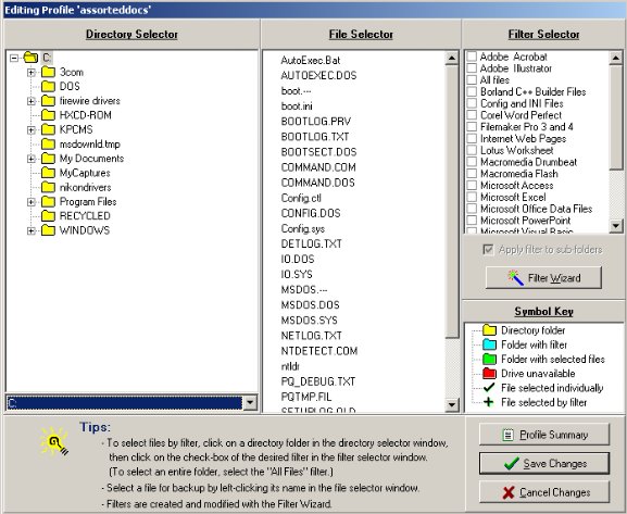 Backup Manager 2.5 software screenshot