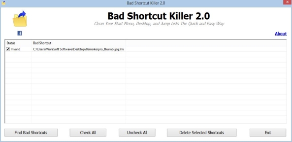 Bad Shortcut Killer 2.0 software screenshot