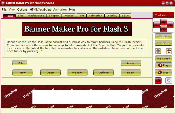 Banner Maker Pro for Flash 3.06 software screenshot
