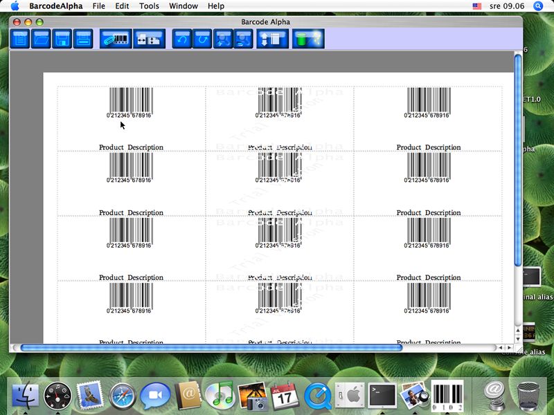 Barcode Alpha 1.1 for  Mac OS X 10 software screenshot