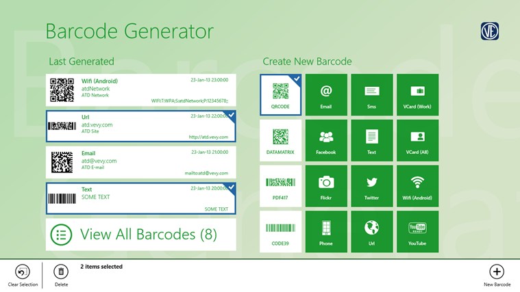Barcode Generator for Windows 8 1.3.0.0 software screenshot