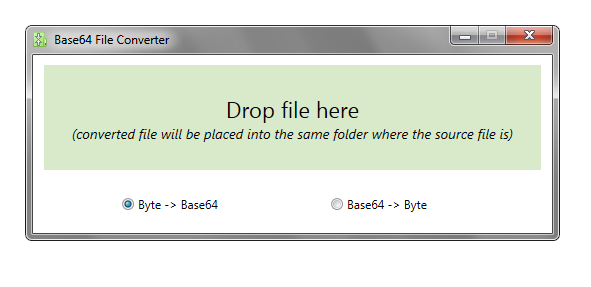 Base64 File Converter 1.0.0.0 Beta software screenshot