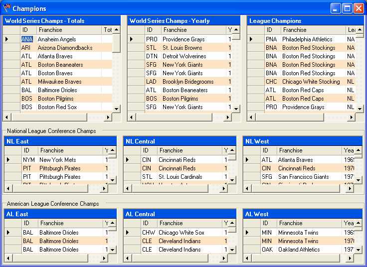 Baseball Stats 6.0 software screenshot