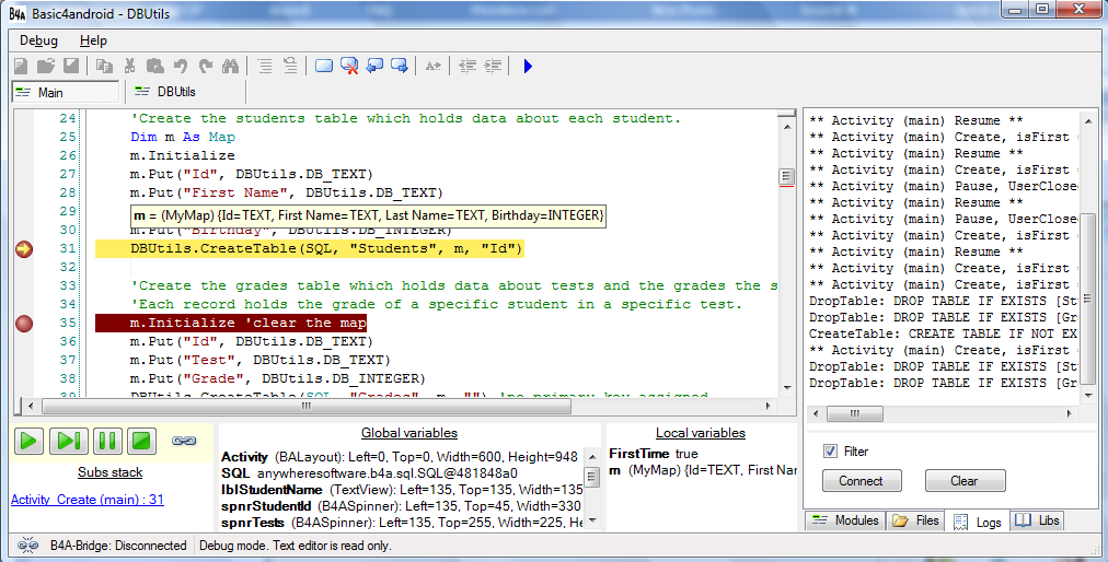 Basic4android 5.20 software screenshot