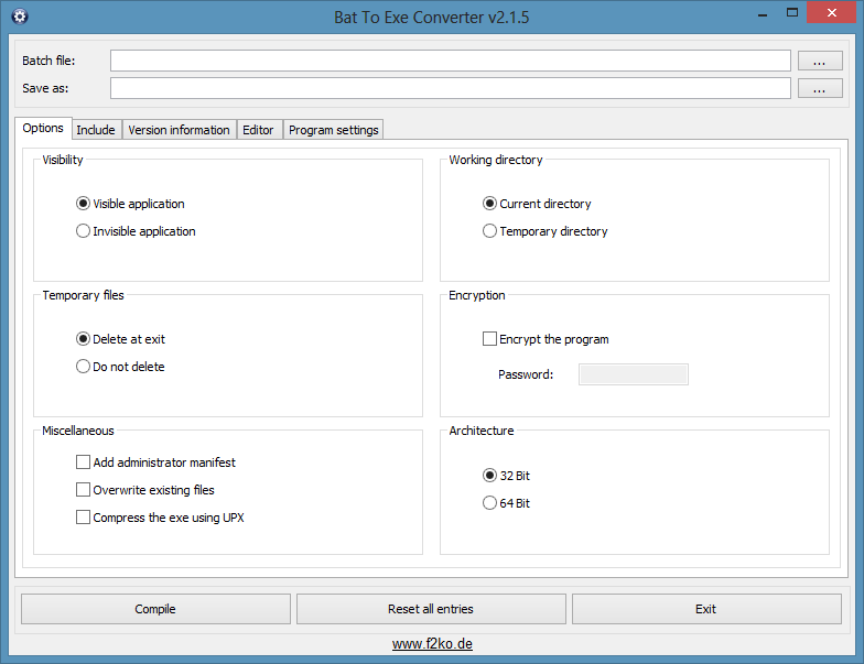 Bat To Exe Converter 2.4.7 software screenshot
