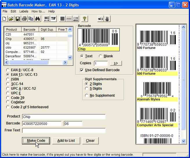 Batch Barcode Maker 3.97 software screenshot