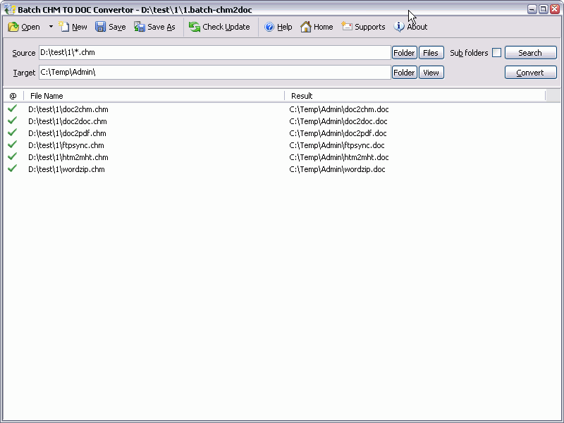 Batch CHM TO DOC Converter 2016.8.117.2009 software screenshot