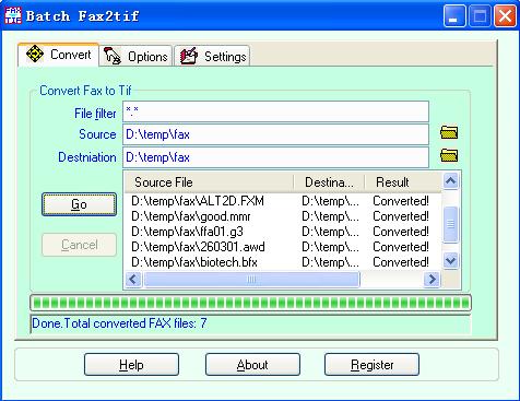 Batch Fax2Tif 3.00.908 software screenshot