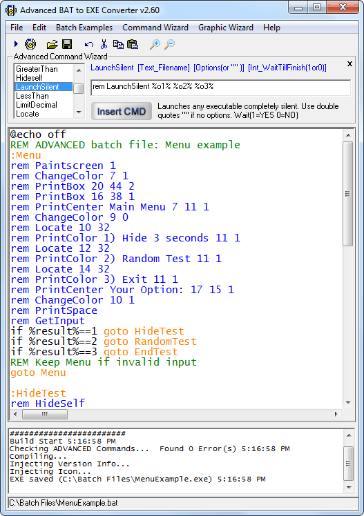Batch File Compiler Professional Edition 4.99 software screenshot