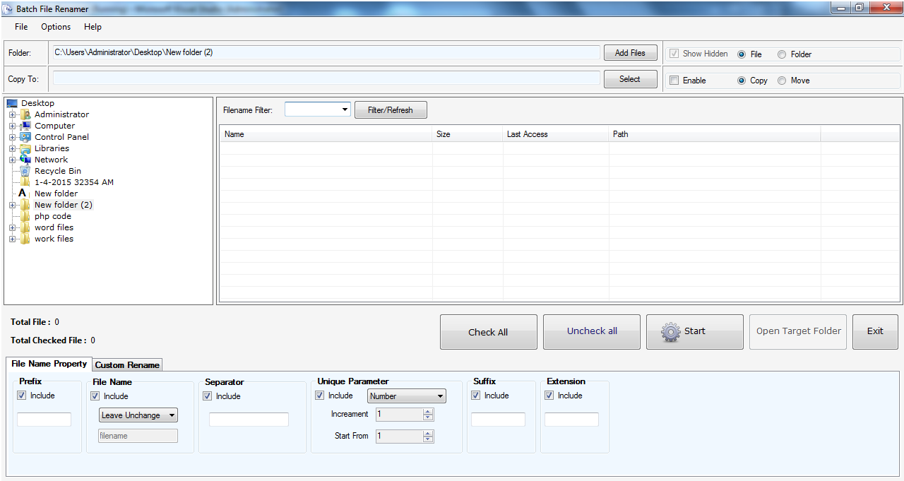 Batch File Renamer 1.5.1.15 software screenshot