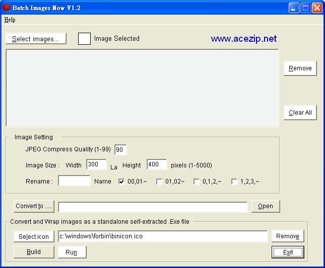 Batch Images Now 1.2 software screenshot