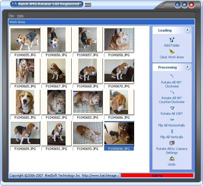 Batch JPEG Rotator 2.19 software screenshot