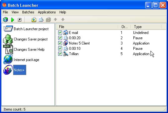 Batch Launcher 1.1.4 software screenshot