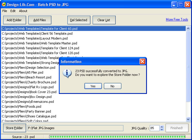 Batch PSD to JPG 1.0 software screenshot