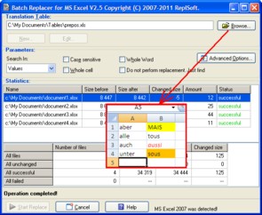 Batch Replacer for MS Excel 2.5 software screenshot