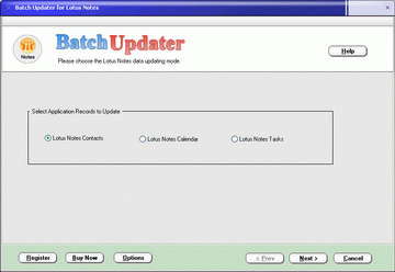 Batch Updater for Lotus Notes 2.0.1100 software screenshot