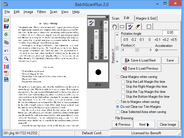 BatchScanPlus 2.03 software screenshot
