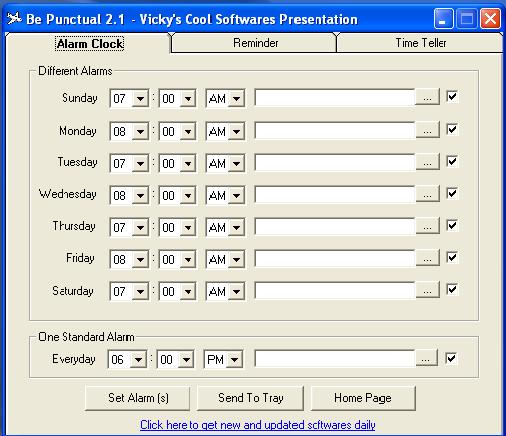 Be Punctual 2.1 software screenshot