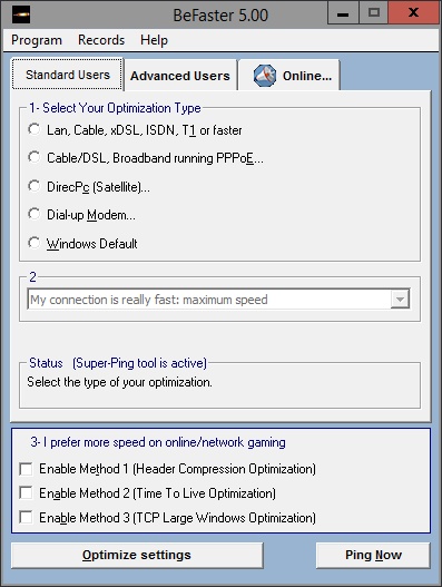 BeFaster 5.01 software screenshot