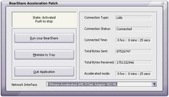 BearShare Acceleration Patch 5.0.2 software screenshot