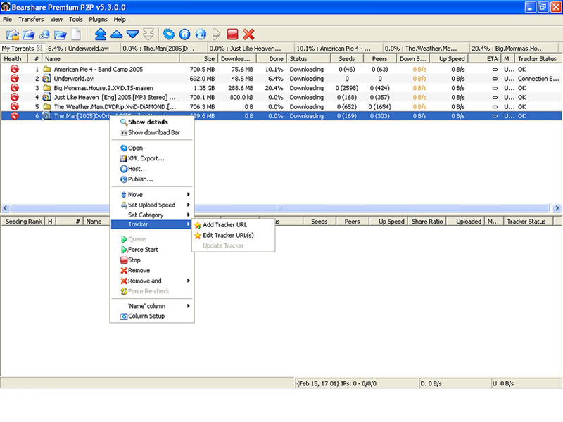 BearShare Premium P2P 6.0.7 software screenshot