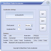 BearShare Turbo Accelerator 6.5.0 software screenshot