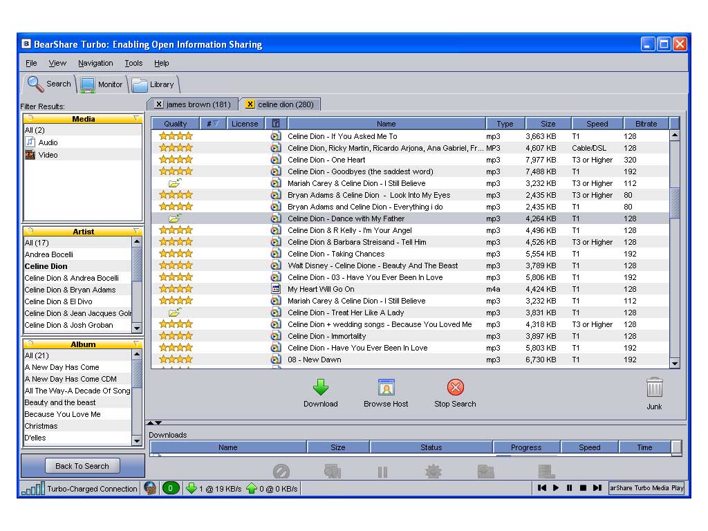 BearShare Turbo 6.0.0 software screenshot