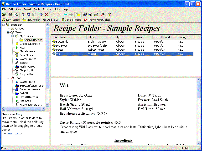 BeerSmith 2.3.7 software screenshot