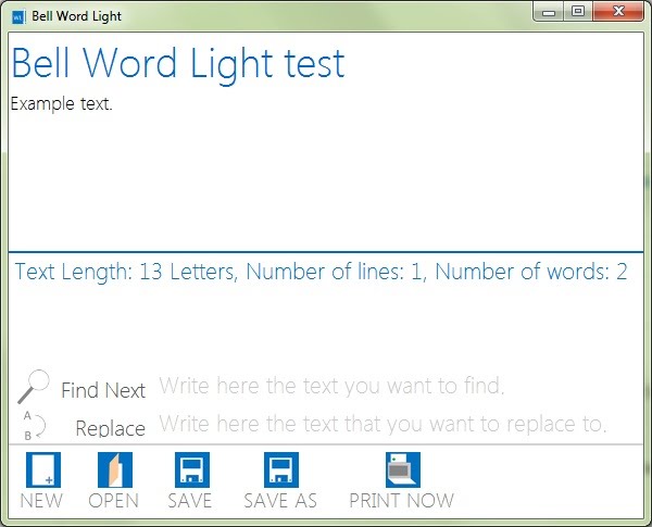 Bell Word Light 3.0.0.0 software screenshot