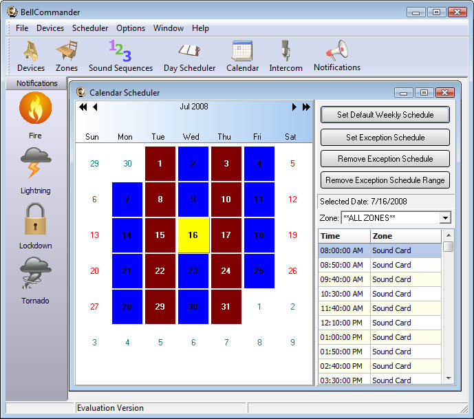 BellCommander 5.0 software screenshot