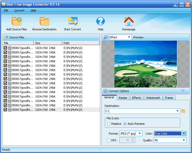 Best Free Image Converter 4.7.8 software screenshot