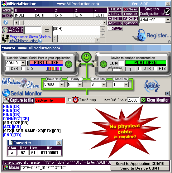 Bill Serial Port Monitor 3.0T software screenshot