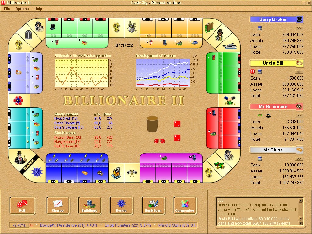 Billionaire II 1.09 software screenshot