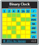 Binary Clock 2.0 software screenshot