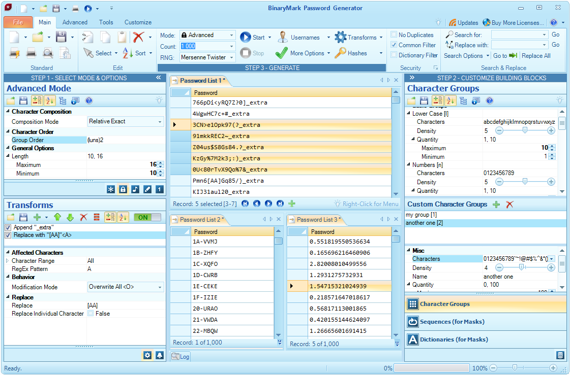 BinaryMark Password Generator 2014 3.0.0.2 software screenshot