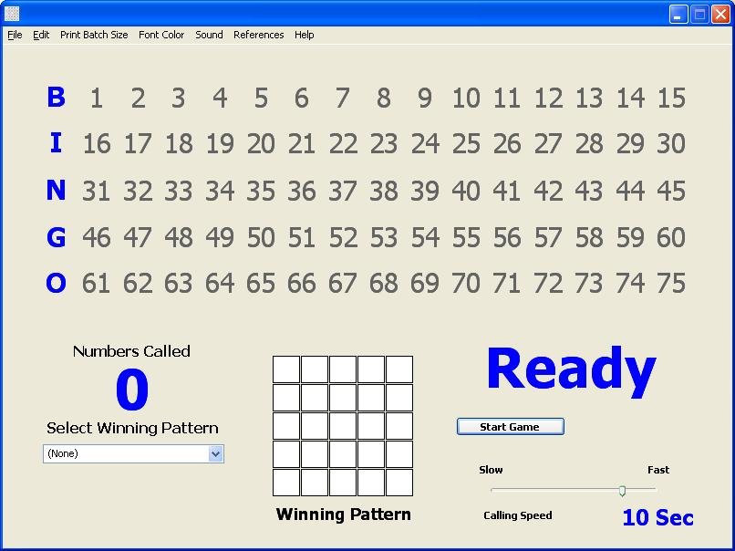 Bingo Caller Pro 1.44.3 software screenshot